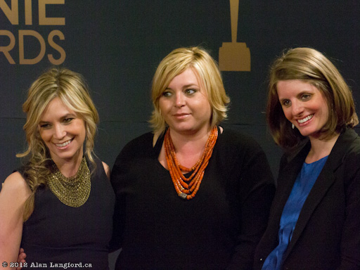 Christina Piovesan, Larysa Kondracki, Kathryn Bolkovac, Genie Awards 2012